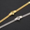 Titanium steel lion head bracelet men’s hip hop bracelet 4*8mm stainless steel chain jewelry anti-tarnish jewellery from Glossy.pk, Lahore