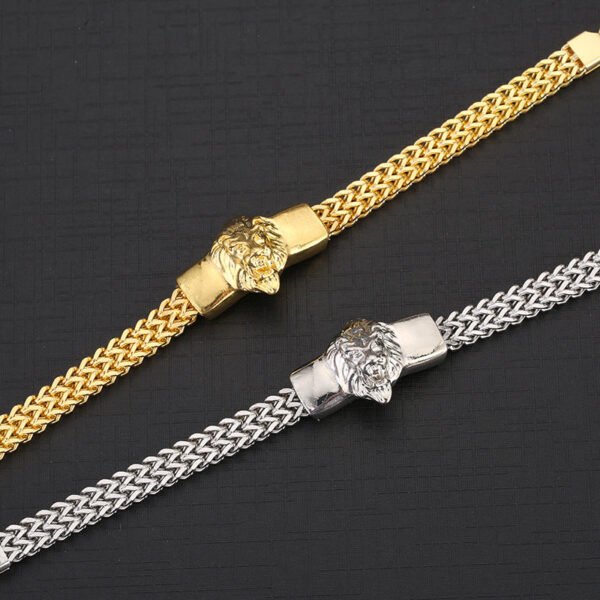 Titanium steel lion head bracelet men’s hip hop bracelet 4*8mm stainless steel chain jewelry anti-tarnish jewellery from Glossy.pk, Lahore