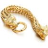 Stainless steel men’s bracelets, titanium steel hip-hop bracelets, Nordic domineering wolf head Viking chains anti-tarnish jewellery from Glossy.pk, Lahore