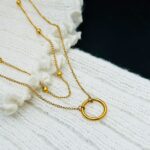 New circle simple double necklace women's ins cold wind pendant light luxury niche accessories Internet celebrity exquisite jewelry