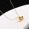 Titanium steel emerald geometric necklace high-grade cold style clavicle necklace fashion temperament accessories do not fade 34 anti-tarnish jewellery from Glossy.pk, Lahore