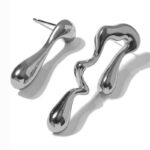 European and American style irregular metallic deconstructivist earrings geometric drop earrings cross-border explosive jewelry wholesale Glossy.pk