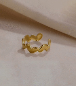 Soft heart adjustable ring- gold product photo 2 | Glossy.pk Pakistan