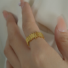 Multi lines chunky adjustable ring- gold — jewellery from Glossy.pk, Pakistan