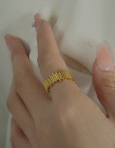 Multi lines chunky adjustable ring- gold — jewellery from Glossy.pk, Pakistan