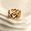 Mini heart chunky adjustable ring- gold — jewellery from Glossy.pk, Pakistan