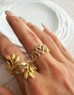 Mini heart chunky adjustable ring- gold - Image 3