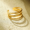 3-layered adjustable stainless-steel ring (Black Clover) — jewellery from Glossy.pk, Pakistan