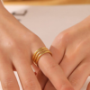3-layered adjustable stainless-steel ring (Black Clover) product photo 2 | Glossy.pk Pakistan