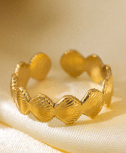 Floral adjustable stainless-steel ring (Black Clover) — jewellery from Glossy.pk, Pakistan