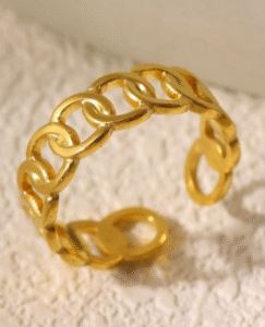 Chain Style Adjustable Ring — Gold Tone — jewellery from Glossy.pk, Pakistan