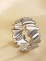 Mini hearts adjustable ring- silver - Image 2