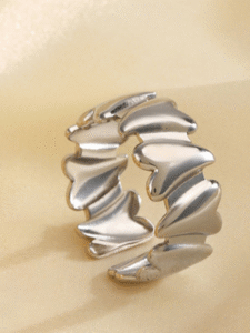Mini Hearts Adjustable Ring — Silver Tone product photo 2 | Glossy.pk Pakistan