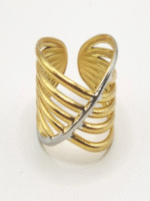 multi layered golden adjustable ring- gold