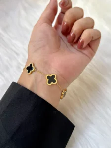 Four‑Leaf Clover Stainless Steel Bracelet — jewellery from Glossy.pk, Pakistan