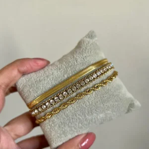 3-Piece Trendy Chain Bracelet Set