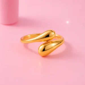 2 layered adjustable ring- gold