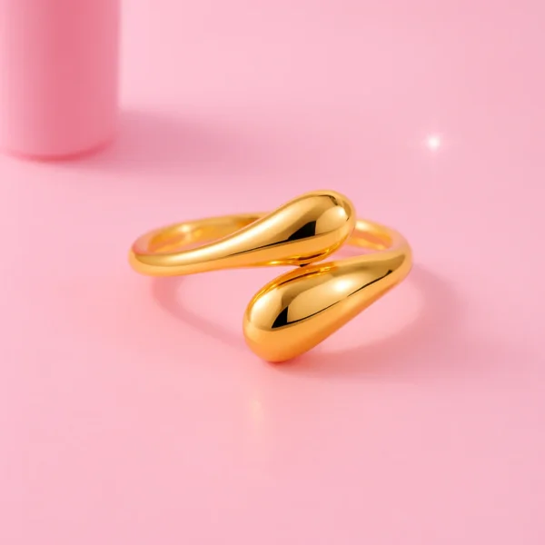 2 layered adjustable ring- gold — jewellery from Glossy.pk, Pakistan