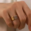Adjustable Stainless Steel Multi-Layered Ring — jewellery from Glossy.pk, Pakistan