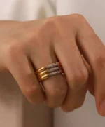Stainless steel multi layered ring