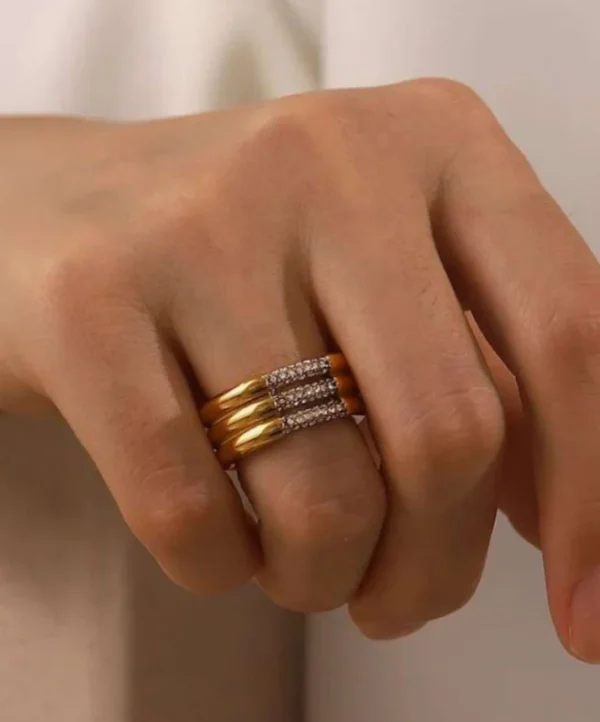 Adjustable Stainless Steel Multi-Layered Ring — jewellery from Glossy.pk, Pakistan