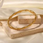 Full Bambo C cuff Bangle- GOLD - Image 4