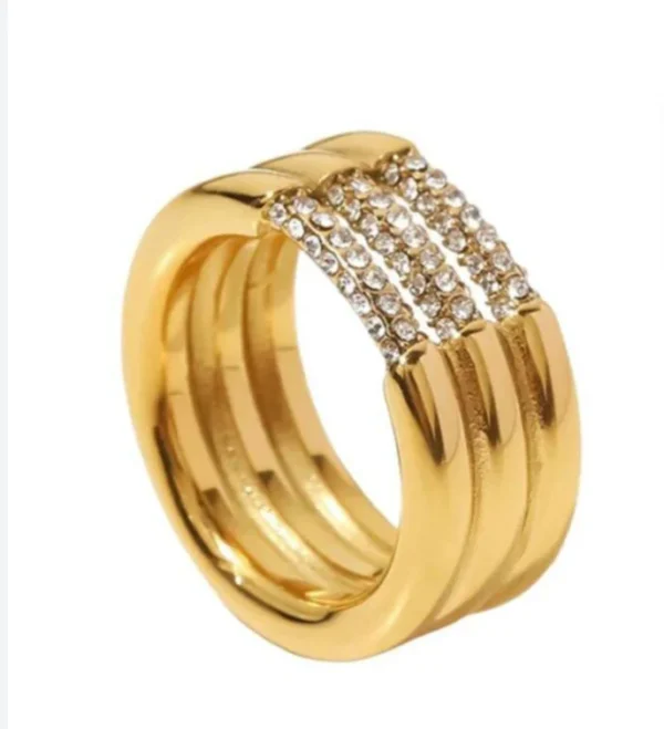 Adjustable Stainless Steel Multi-Layered Ring product photo 3 | Glossy.pk Pakistan