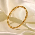 Full Bambo C cuff Bangle- GOLD - Image 3