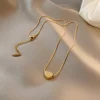 3D Heart Love Pendant — Gold-Finish Stainless Steel product photo 2 | Glossy.pk Pakistan