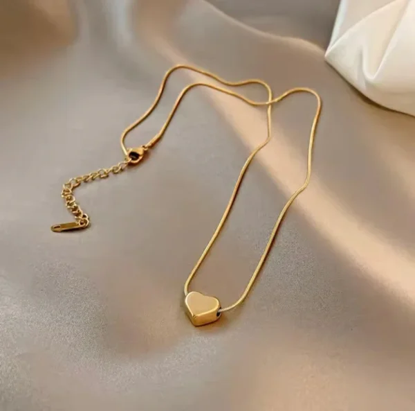 3D Heart Love Pendant — Gold-Finish Stainless Steel product photo 2 | Glossy.pk Pakistan