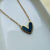 Black Heart Trendy Love Pendant — Gold Finish — jewellery from Glossy.pk, Pakistan