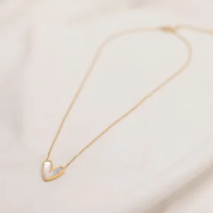 White Heart Love Pendant — Gold-Finish Stainless Steel product photo 3 | Glossy.pk Pakistan