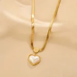 Classical Snake Chain Heart Pendant-Stainless Steel - Image 4