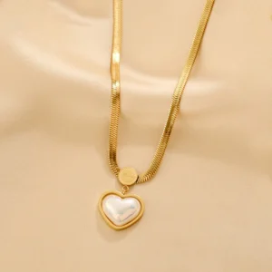 Classical Snake Chain Heart Pendant — Stainless Steel product photo 4 | Glossy.pk Pakistan