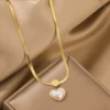 Classical Snake Chain Heart Pendant — Stainless Steel product photo 2 | Glossy.pk Pakistan