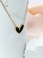 Black Heart Trendy Love Pendant - Image 2