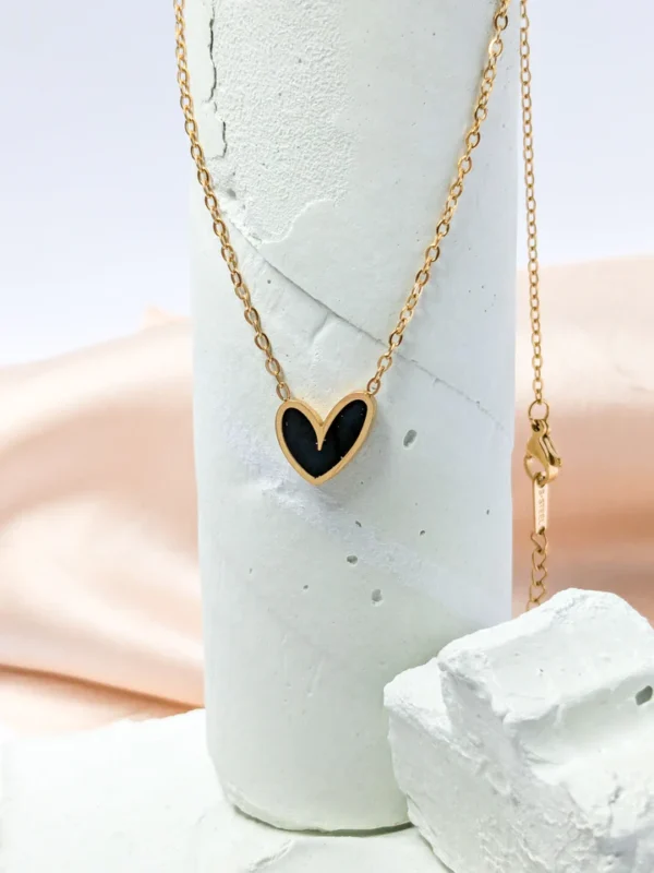 Black Heart Trendy Love Pendant — Gold Finish product photo 3 | Glossy.pk Pakistan
