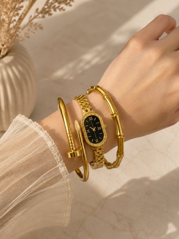 3-Piece Trendy Bangle Set (Stainless Steel) — jewellery from Glossy.pk, Pakistan