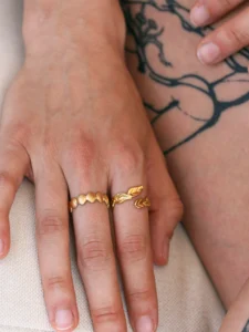 Antique Leafy Adjustable Ring — Gold-tone product photo 2 | Glossy.pk Pakistan