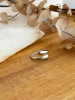 Adjustable Curved Ring-Silver-Stainless Steel