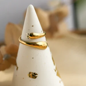 Adjustable Curved Ring — Gold Finish