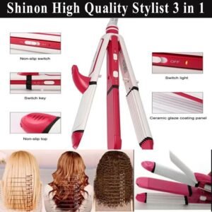 Shinon 3‑in‑1 Multi‑Function Hair Styler (Straightener & Curler) product photo 3 | Glossy.pk Pakistan