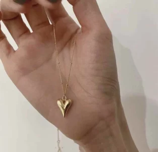 Beaded Love Heart Pendant — Stainless Steel product photo 3 | Glossy.pk Pakistan