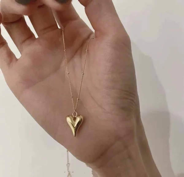 Beaded Love Heart Pendant — Stainless Steel product photo 3 | Glossy.pk Pakistan