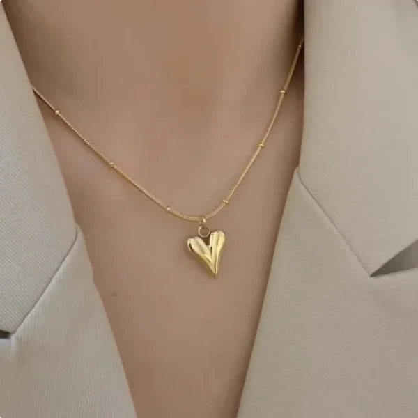 Beaded Trendy Love Heart Pendant-Stainless Steel anti-tarnish jewellery from Glossy.pk, Lahore