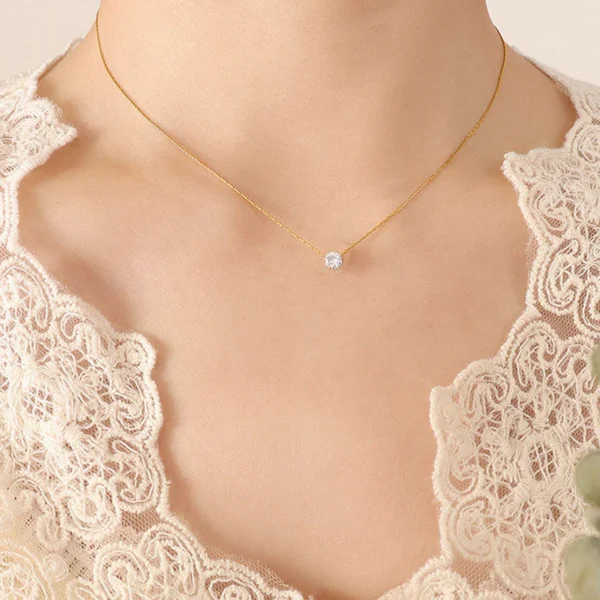 18K gold Plated-Diamond pendant anti-tarnish jewellery from Glossy.pk, Lahore
