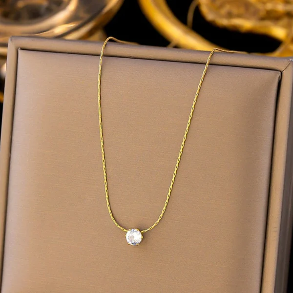 Single Stone Pendant Necklace — Delicate product photo 4 | Glossy.pk Pakistan