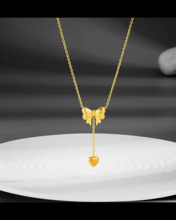Bow with Heart Necklace product photo 2 | Glossy.pk Pakistan