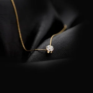 Single Stone Pendant Necklace — Delicate