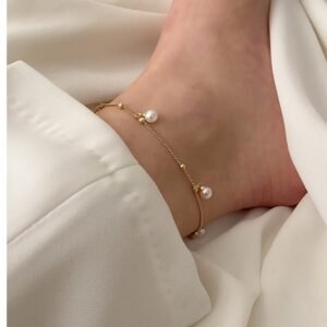 Pearl Anklet (Stainless Steel, Waterproof)